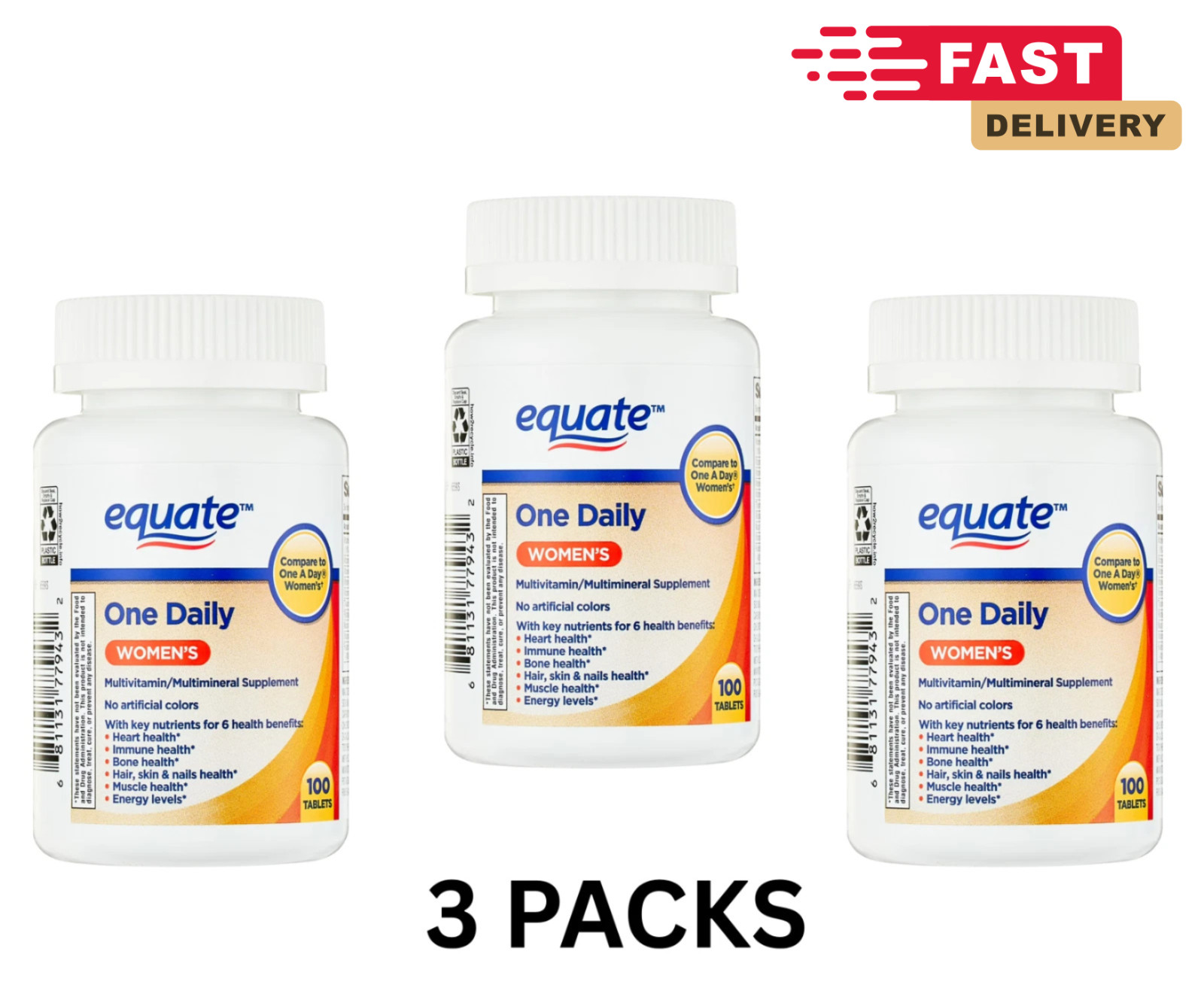 Equate One Daily Women’S Tablets Multivitamin/Multimineral Supplement, 100 Count
