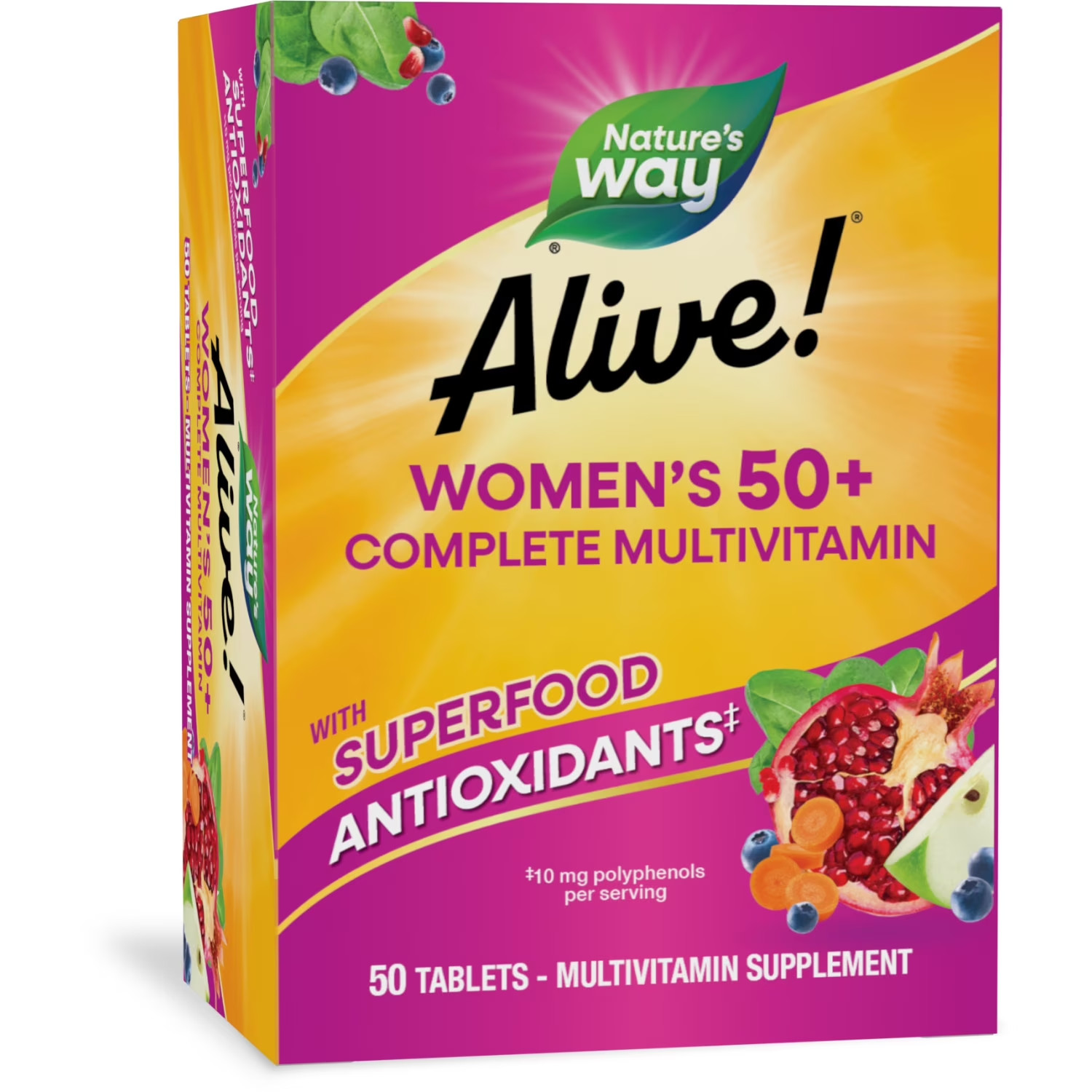 Nature’S Way Alive! Women’S 50+ Complete Daily Multivitamin Tablets, B-Vitamins,