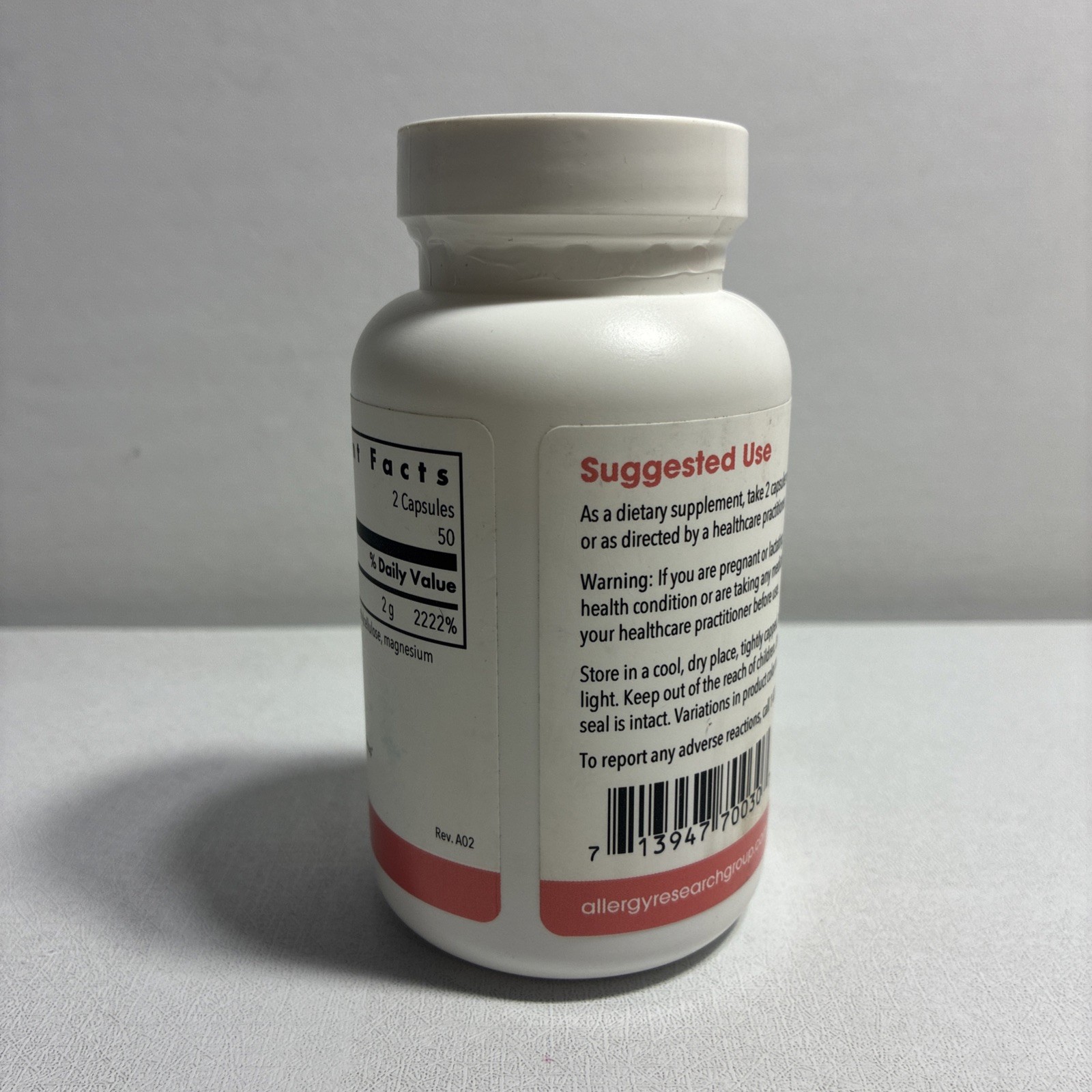 Allergy Research Group Pure Vitamin C Absorbic Acid/ 100 Caps/ New & Sealed