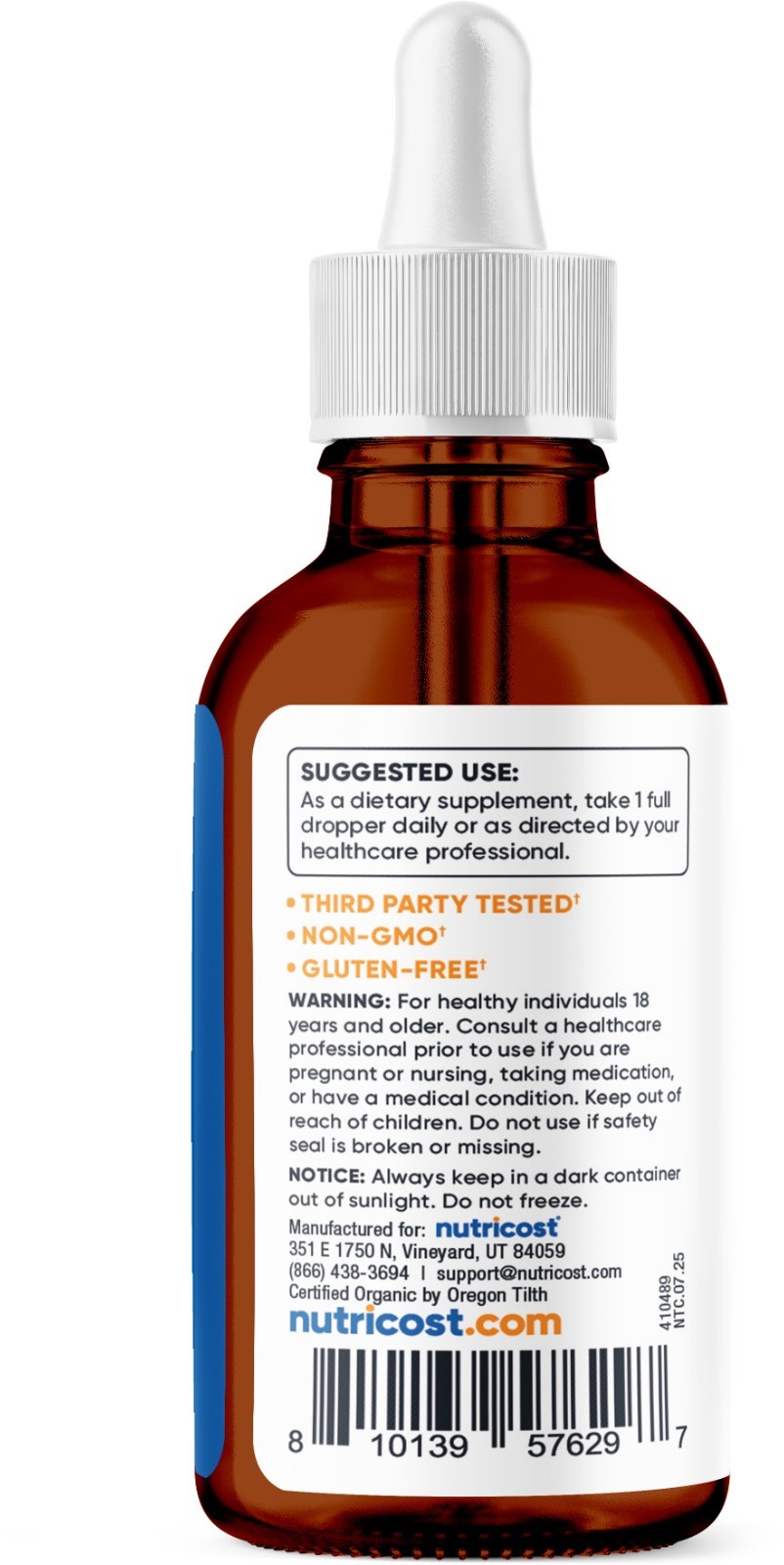 Nutricost Organic Vitamin B12 Liquid Drops (5,000mcg) – 3.8 Fl Oz, USDA Organic