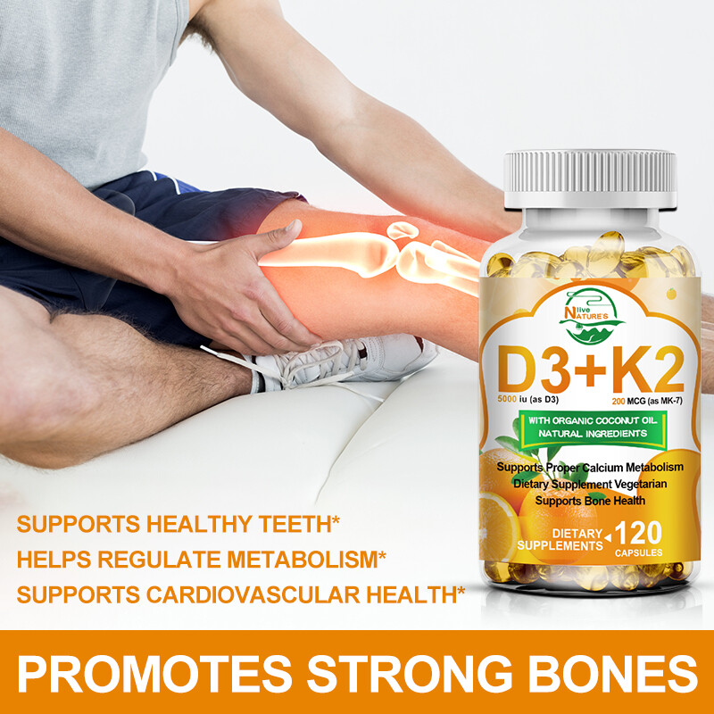 Vitamin D3 K2 Softgels Capsules with 10000 IU – Extra Strength D3 K2 Supplements