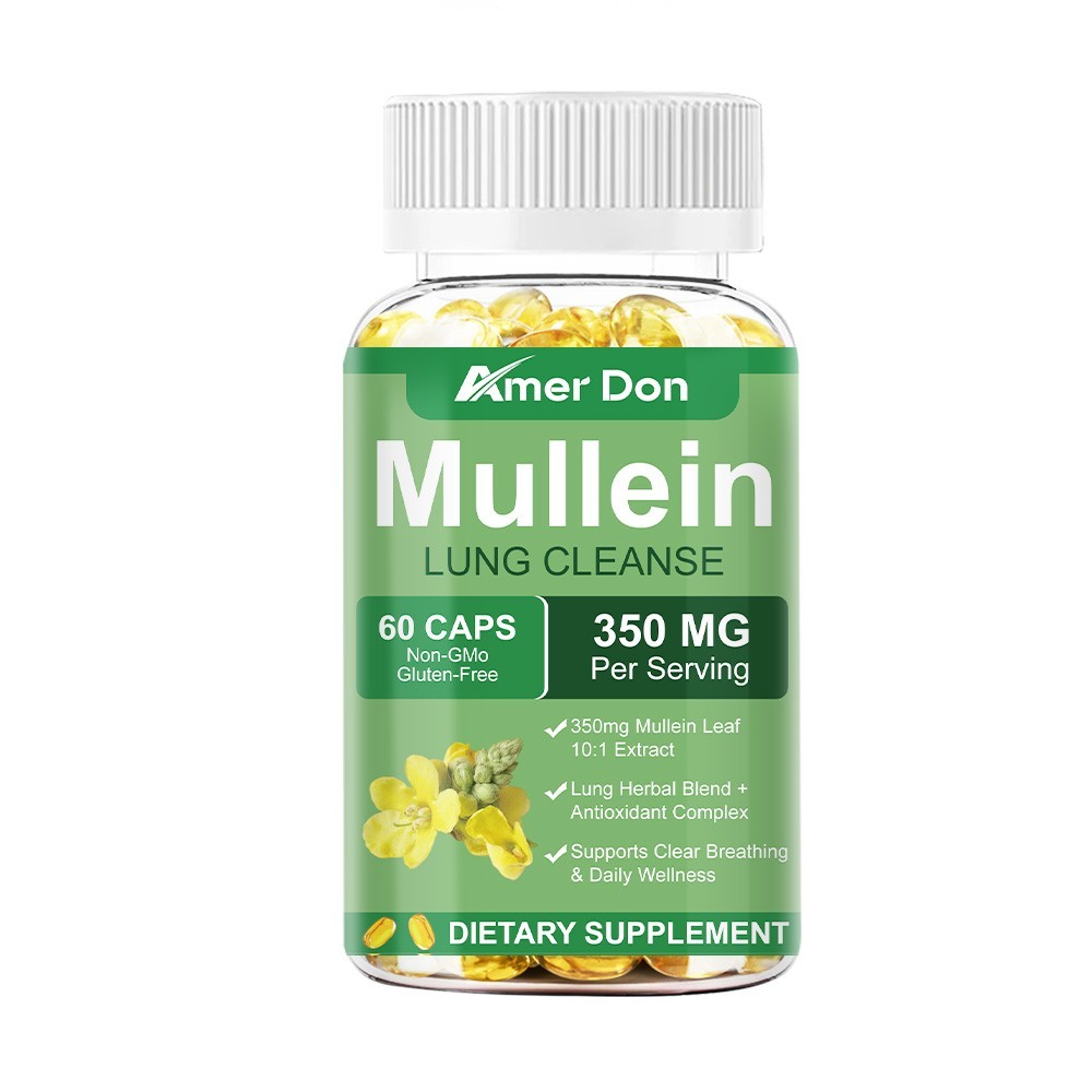 15-in-1 Mullein Leaf Capsules | 3500mg | 60/120 Count | Support Lung Cleanse