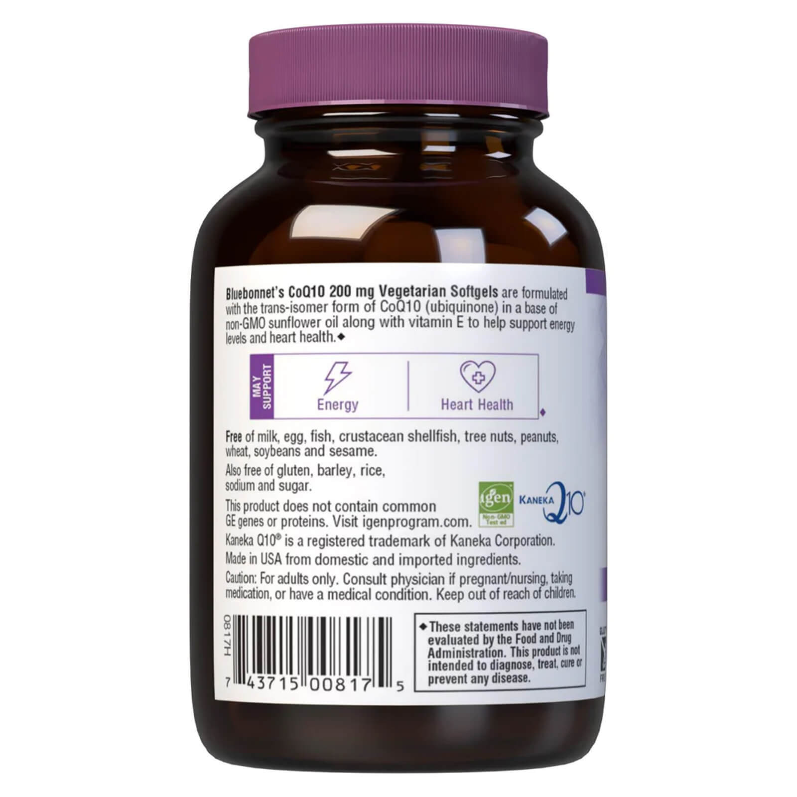 Bluebonnet Coq10 200 Mg 30 Vegetarian Softgels, Energy & Heart Health