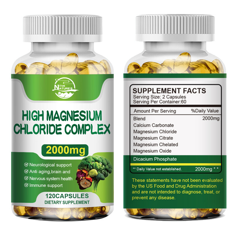 Magnesium Citrate Capsules-2000mg of Magnesium Citrate & Oxide 10/60/120 Caps