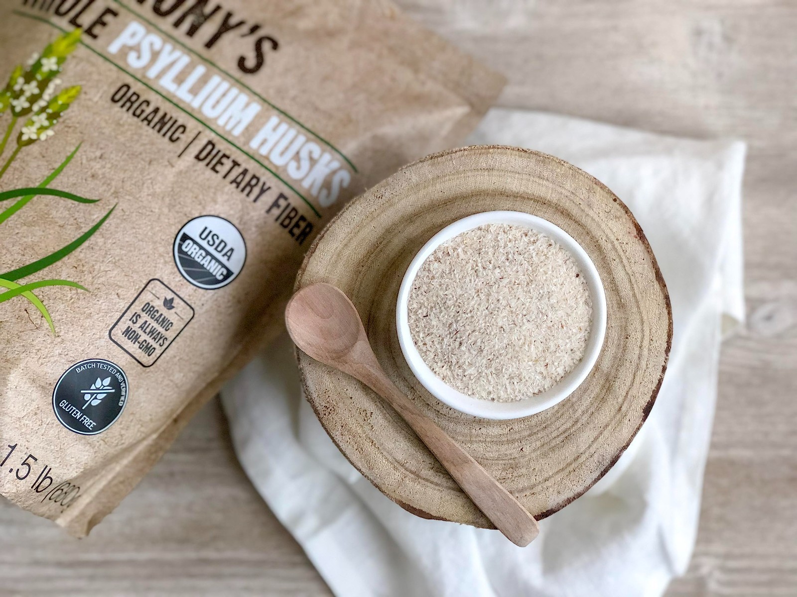 Organic Whole Psyllium Husks 1.5 lb – Dietary Fiber, Gluten-Free, Non-GMO, Keto