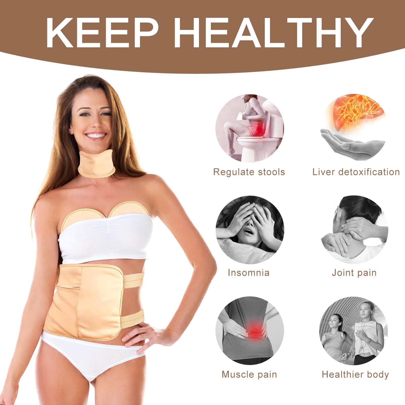 4 Pcs Castor Oil Pack Wrap Organic Cotton for Liver Detox, Stomach, Belly, Ne…