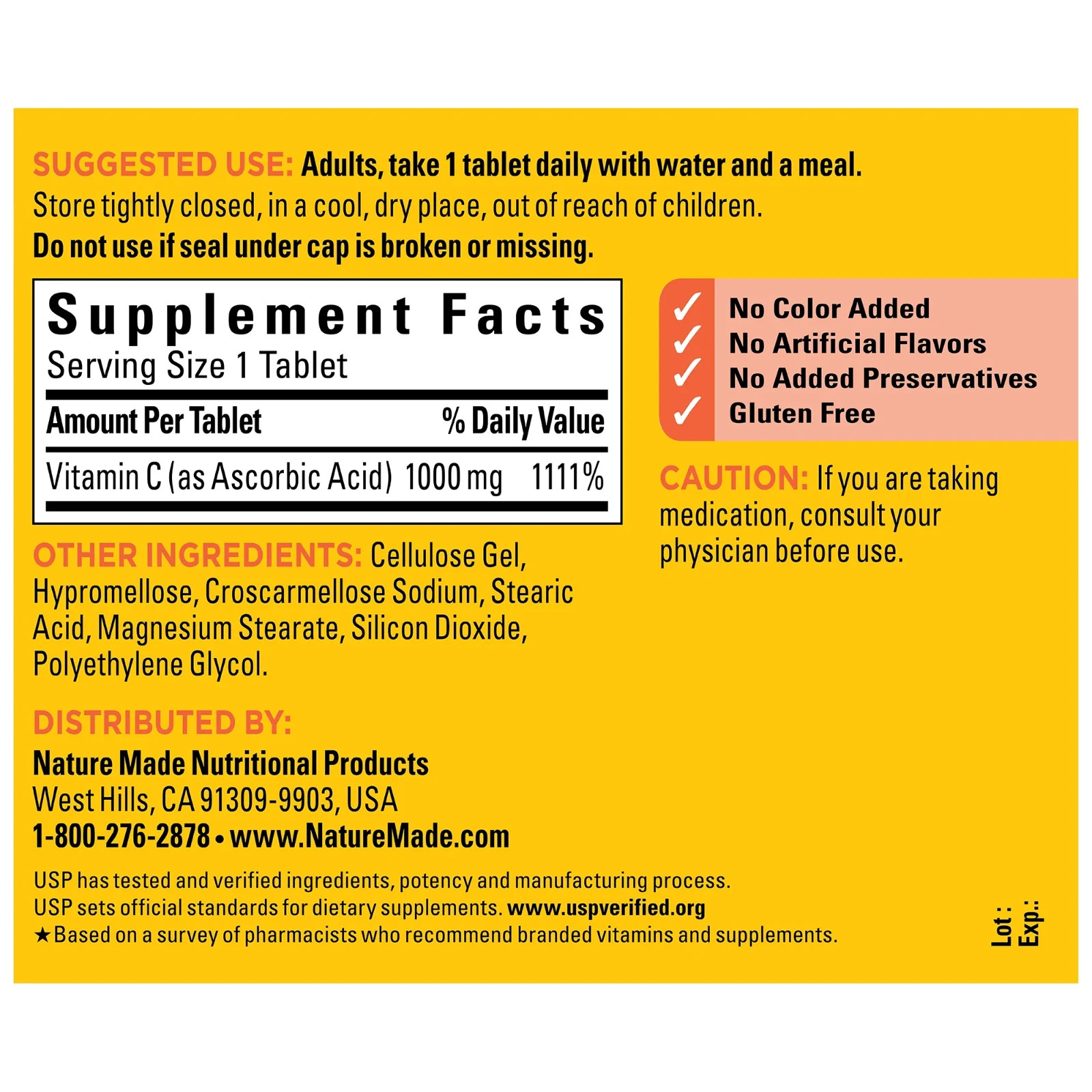 Nature Made Extra Strength Vitamin C 1000 Mg, Dietary Supplement for Immune Supp