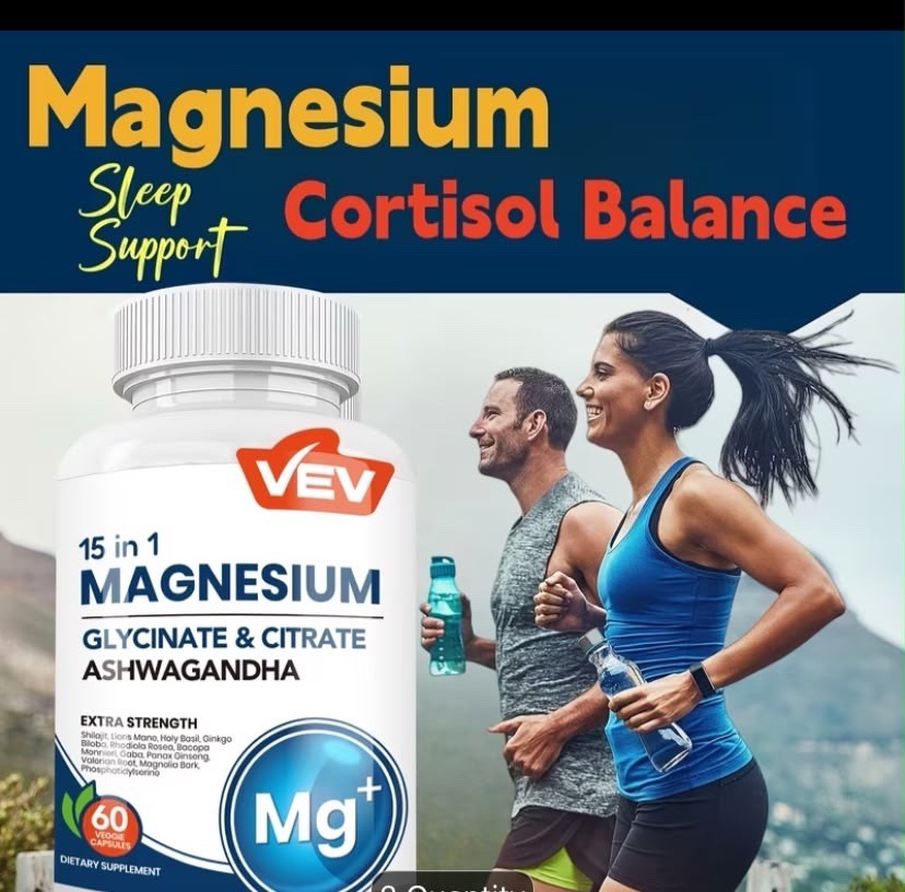 2 Packs VEV 15-in 1 Magnesium Glycinate Citrate Complex Capsules 60 Counts