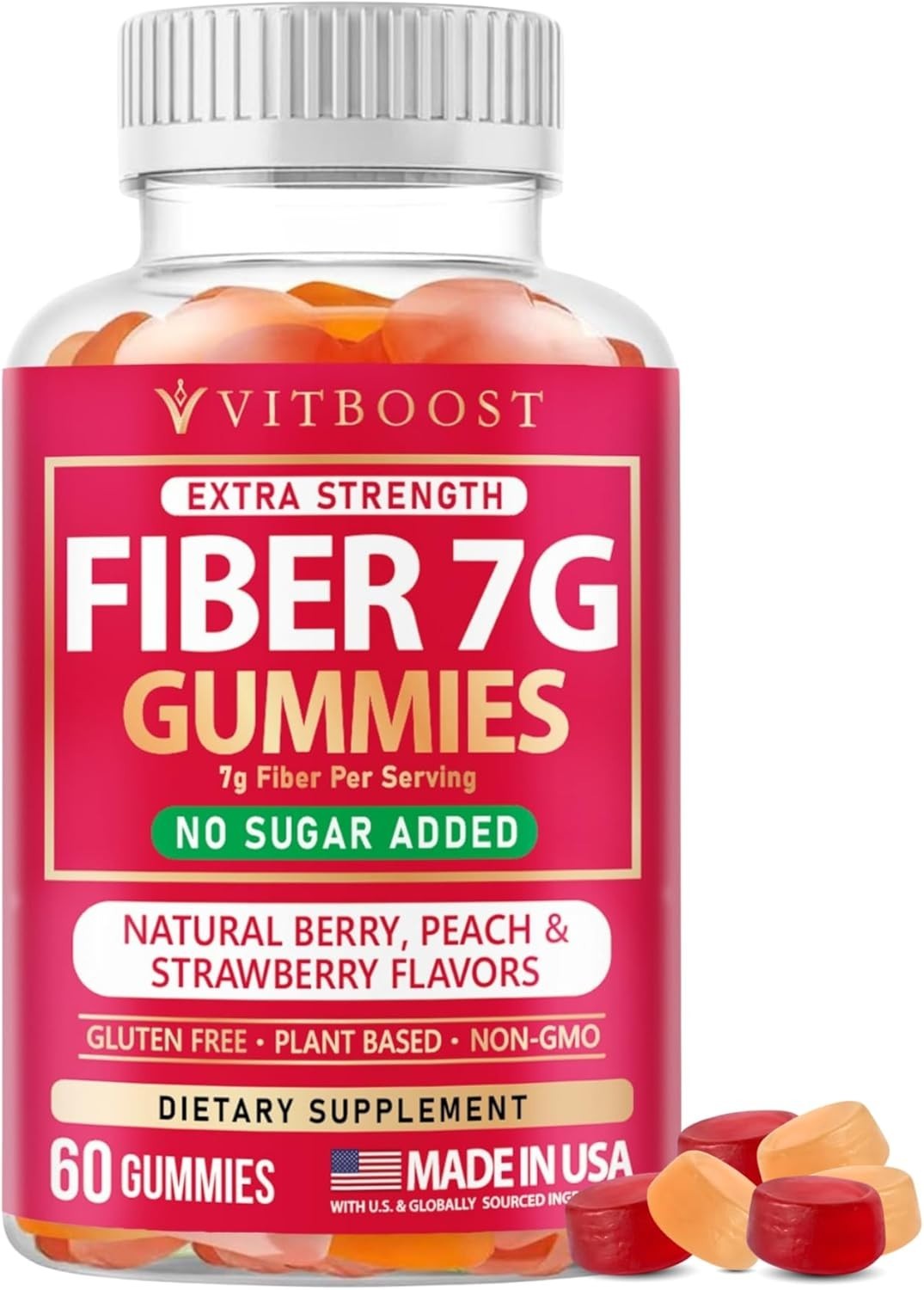 VITBOOST Prebiotic Fiber Gummies 7g – 60 Count