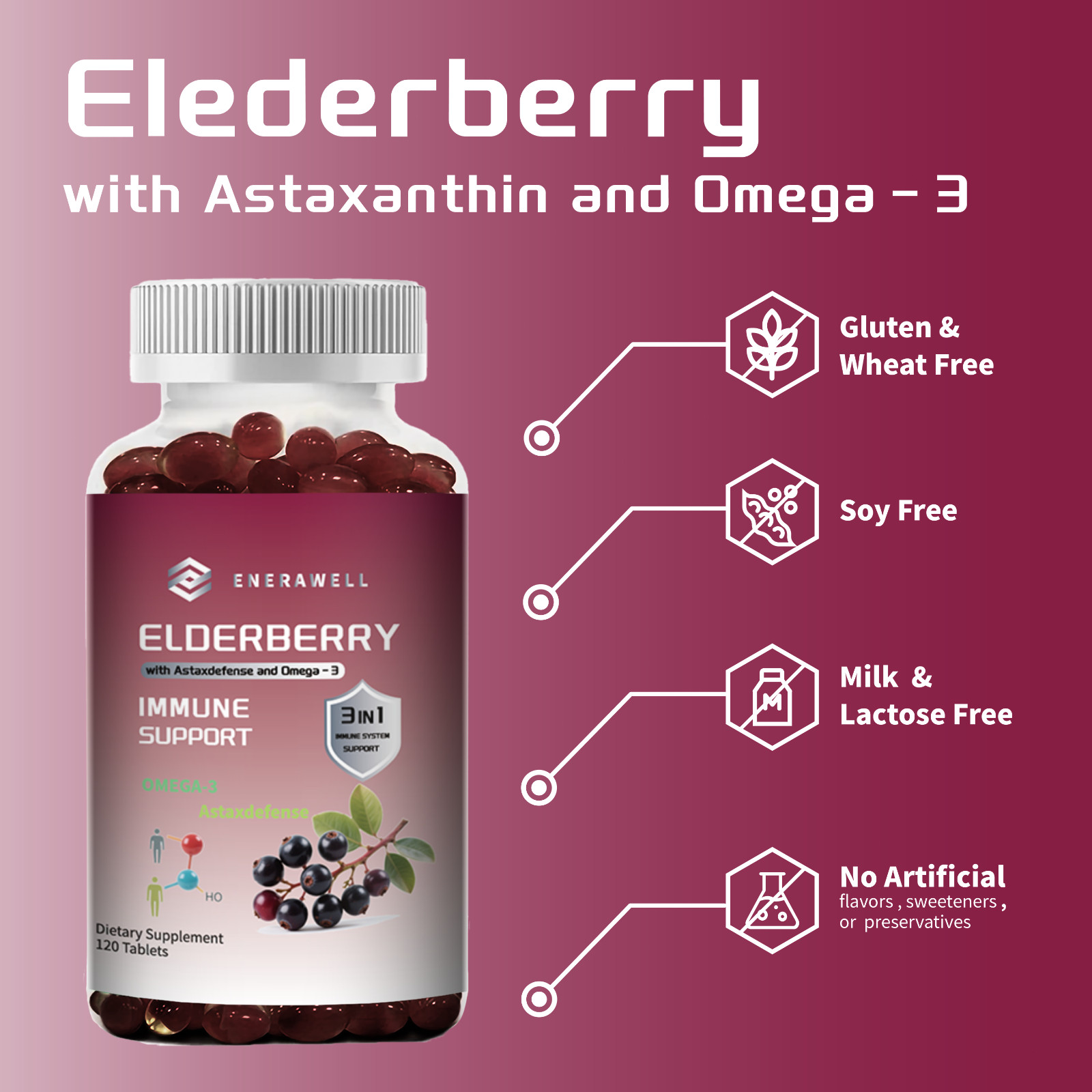 Black Elderberry 30,000mcg | 120 Pills Immune Support & Antioxidants 02/07/2027