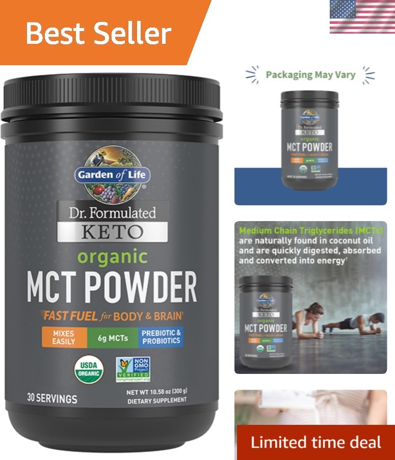 Dr. Formulated Keto Organic MCT Powder – 30 Servings, 6g MCTs from Coconuts p…