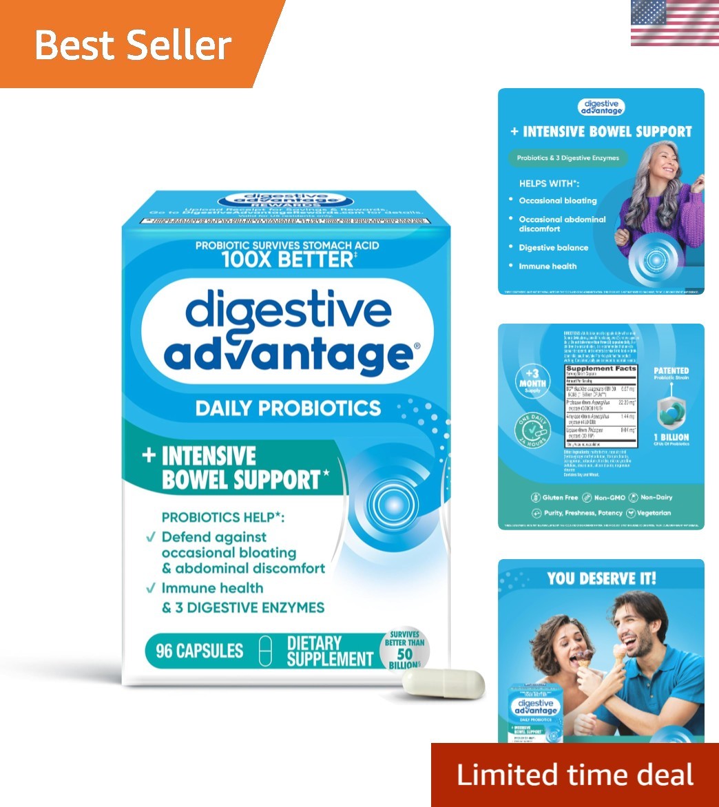 Daily Probiotic Blend with Digestive Enzymes – Immune & Gut Support – 96 Count