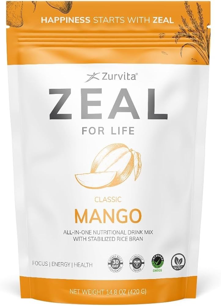1 Bag Zurvita Zeal for Life Drink Mix Mango Peach Passion 30 Servings, 420g