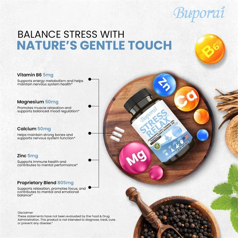 Stress Relax 240pcs, Calms Mood and Emotions, Fight Anxiety,Promote Brain Health