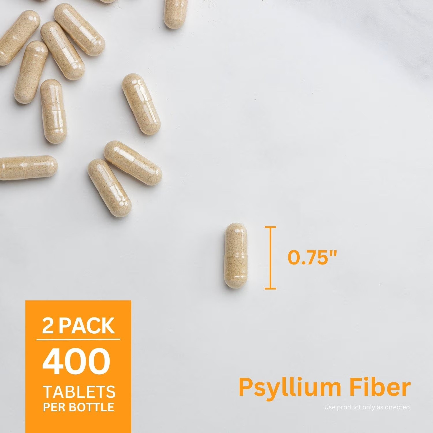 2 Pack – Member’s Mark Fiber Capsules 100% Psyllium 400 ct (Total 800)