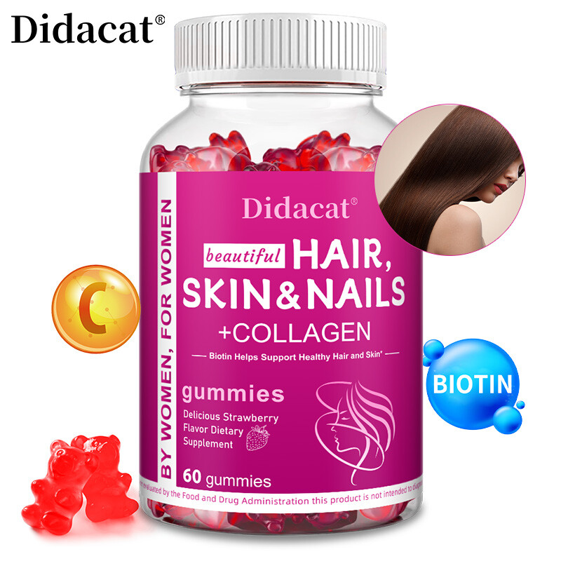 Premium Collagen Peptide Gummies Hydrolyzed for Anti-Aging (Type I, II, III)