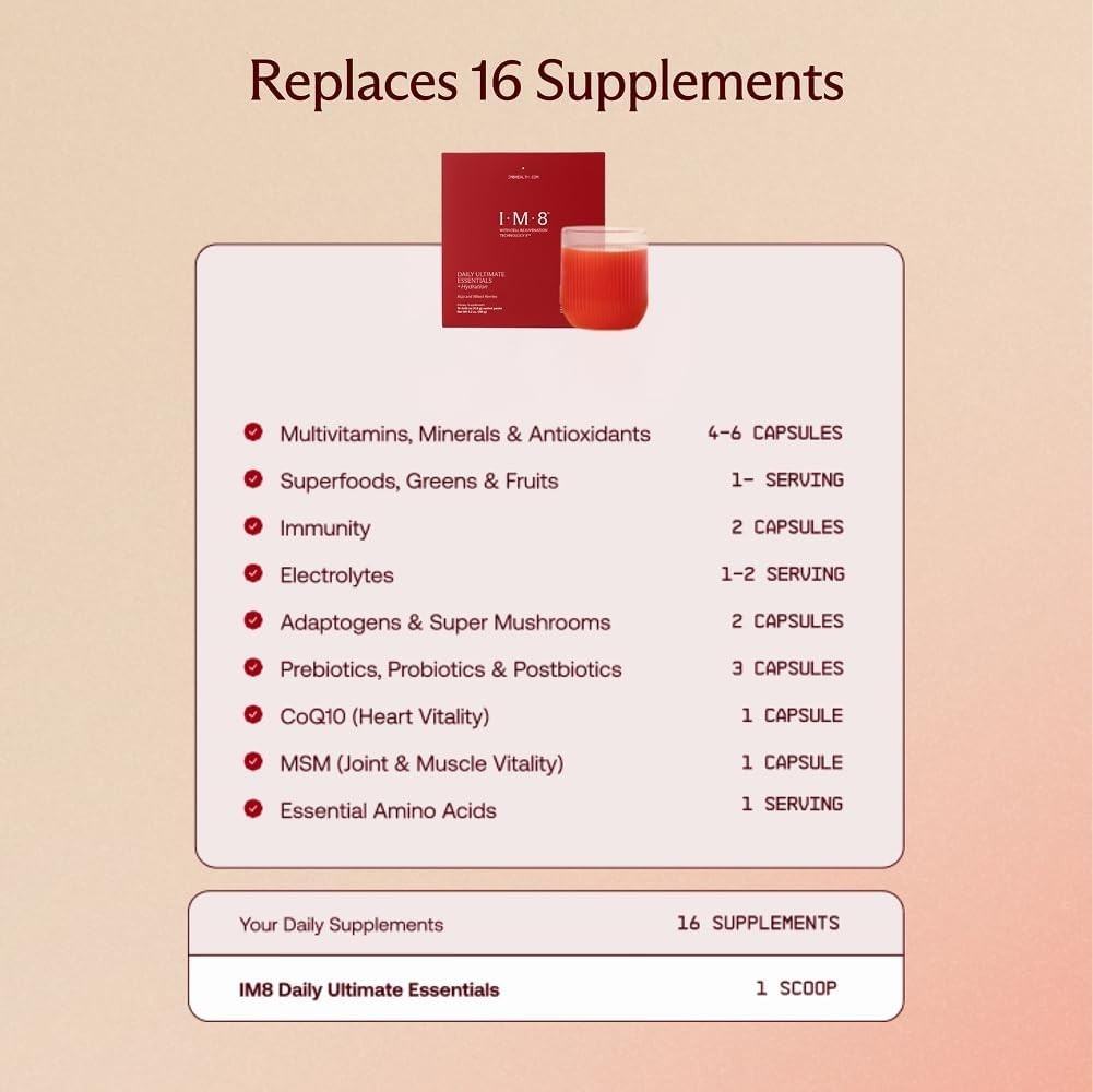 IM8 Daily Ultimate Essentials All-in-One Multivitamin – 30 Servings, Travel Pack