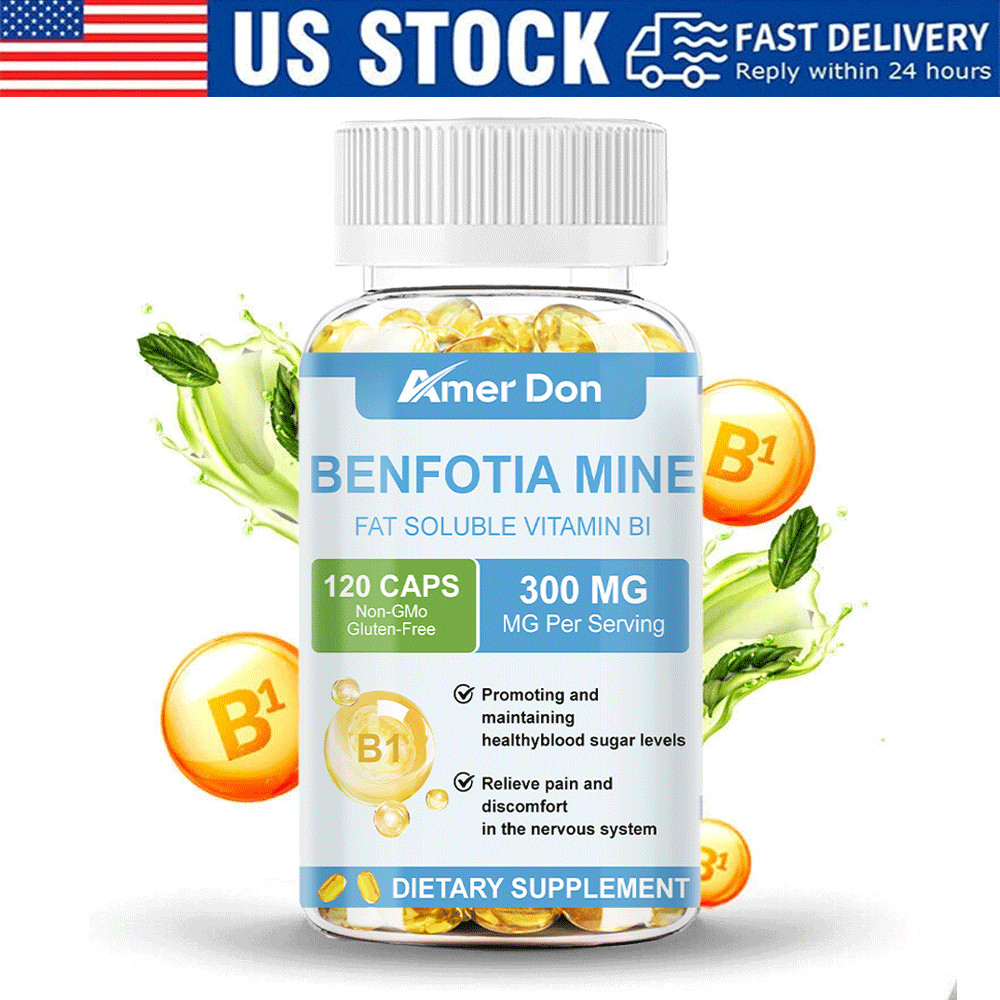 300mg Benfotiamine Capsules Fat Soluble Thiamine Vitamin B1 NON-GMO,Gluten Free