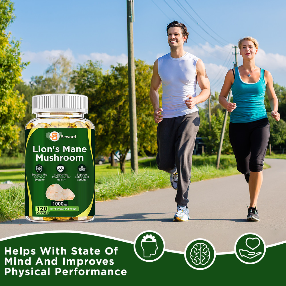 1000Mg Organic Lions Mane Mushroom Nootropic Brain Memory Focus Immune Support