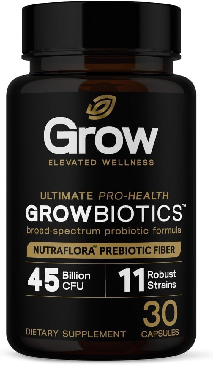 grow vitamin GrowBiotics Probiotics for Women & Men 45 Billion CFU, 11 Strains
