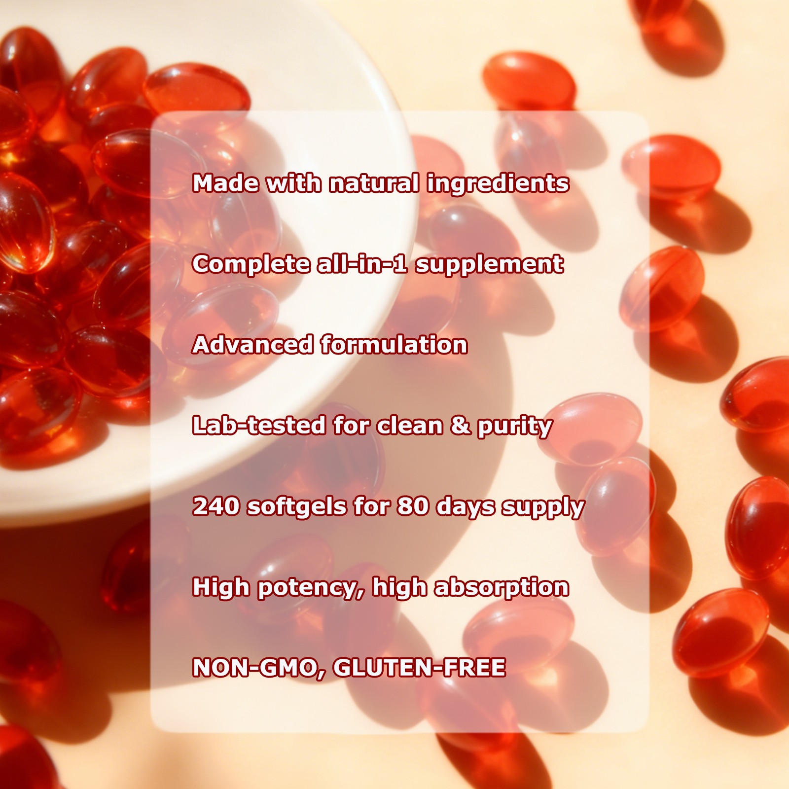 Chili Pepper Softgel Vein Heart Vascular Support Vitamins C D3 K2 Grape Seed