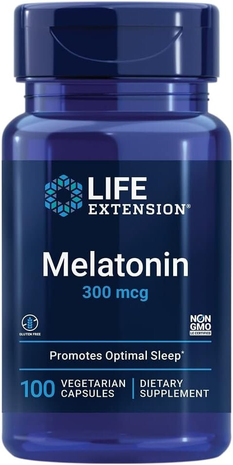 Life Extension Melatonin 6 Hour Timed Release, 300 mcg 100 veg caps