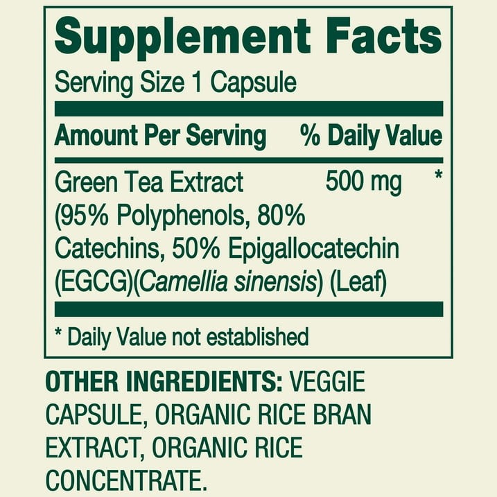 3 Pack Spring Valley Green Tea Extract 500 mg Vegetarian Capsules 60 Count