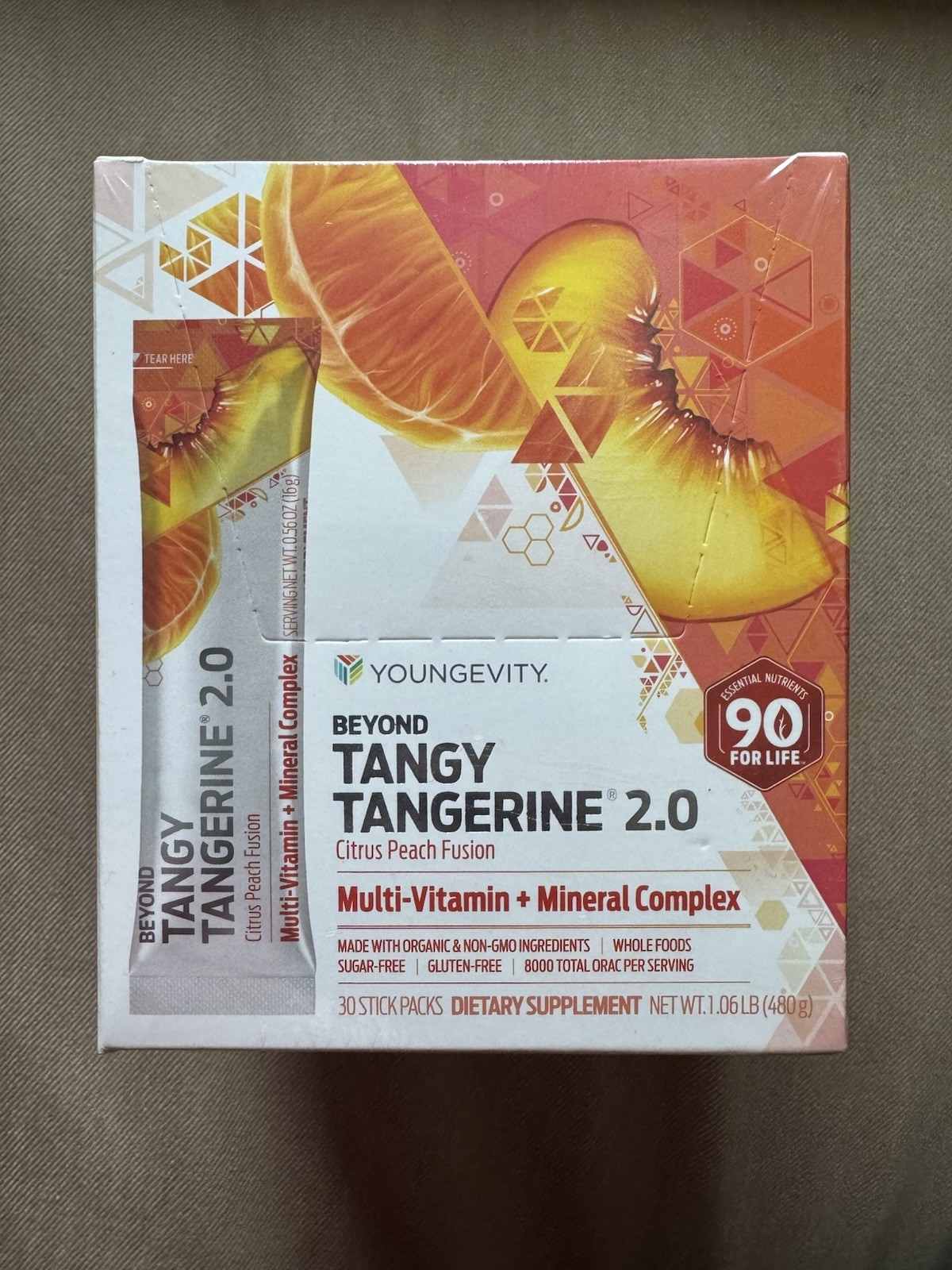 Beyond Tangy Tangerine – 2.0 Citrus Peach Fusion – 30 Stick Packs Dietary Supple