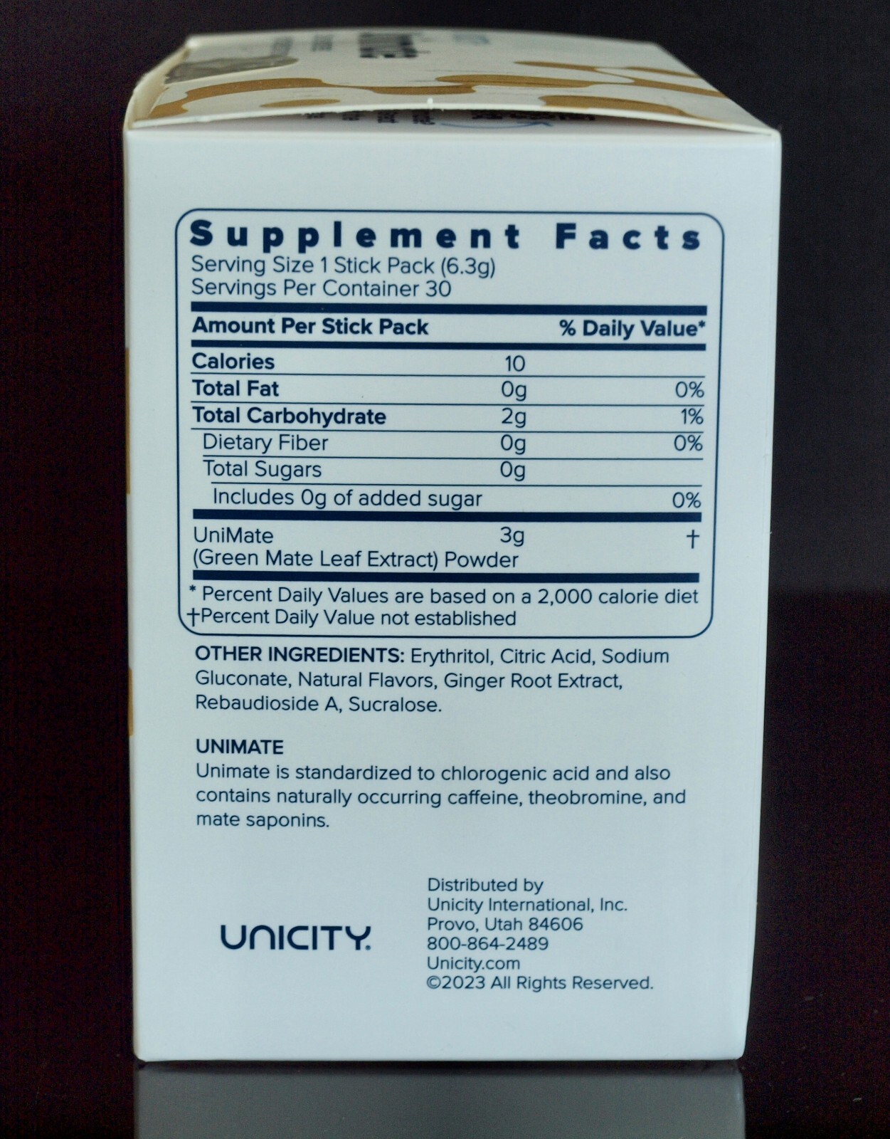 Unicity Unimate Lemon Ginger Box of 30 Sachets – Exp 02/2027