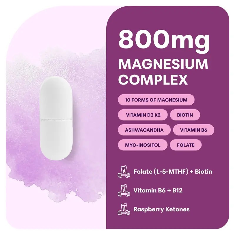 Micro Ingredients Women’s 20-in-1 Magnesium Complex 240 Vegetarian Caps D3 K2