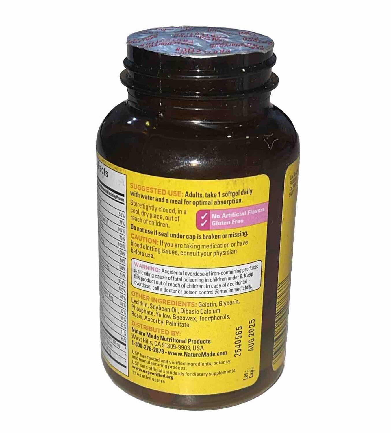 Nature Made Prenatal Dietary Supplement 1 Per Day 60 Soft Gels
