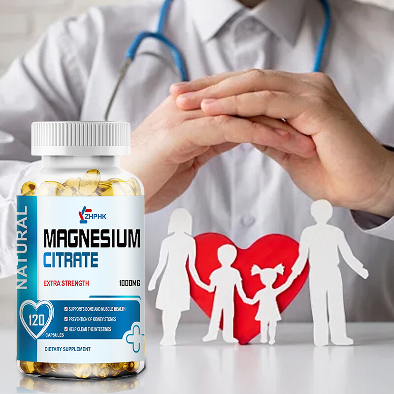 Magnesium Citrate 1000mg 120 Caps Vegetarian/Gluten Free/Non-GMO