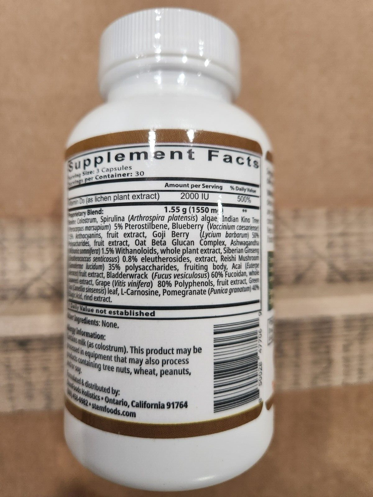 StemAlive Stem Foods Holistics Celulas Madre 90 cap. Exp 03/2027 New & Fresh