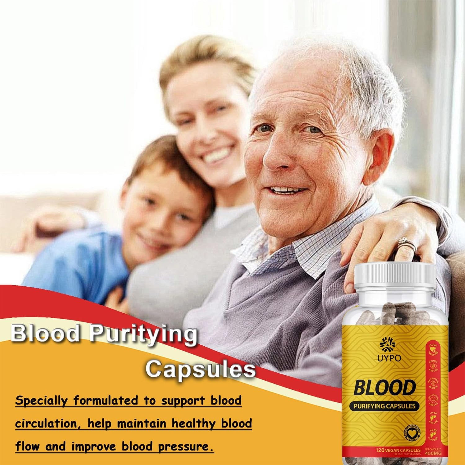 (2PCS) Blood Purifying Capsules, Gluten Free, GMO-Free, Vegan 450 mg