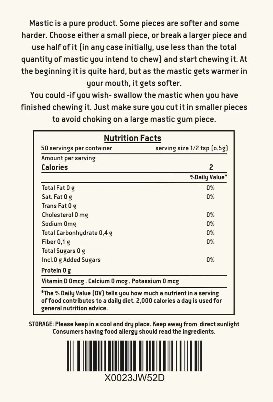 100% Pure Mastic Gum – Chios Mastiha Medium Tears 25g (0.88oz) Pack