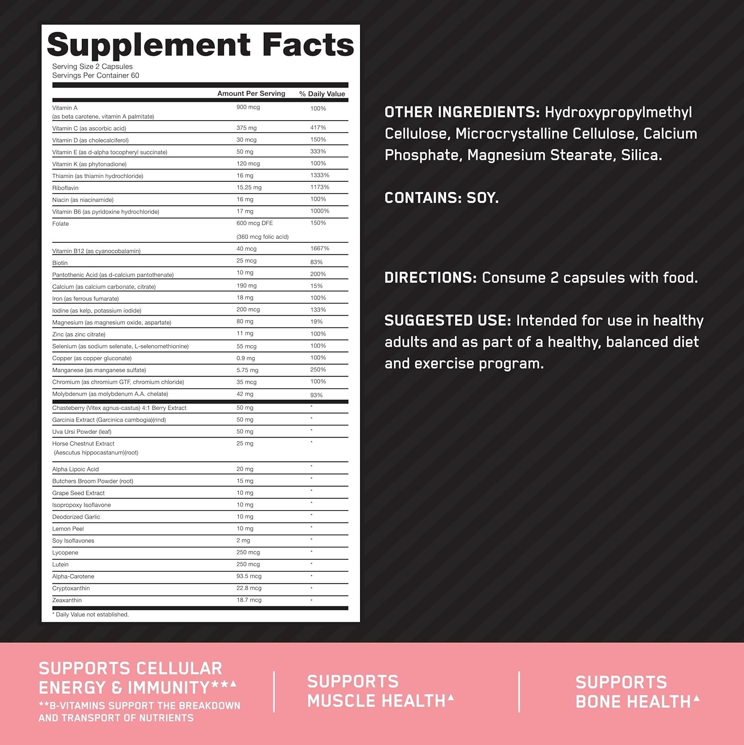 Optimum Nutrition Opti-Women MultiVitamin Capsules – 120 Count
