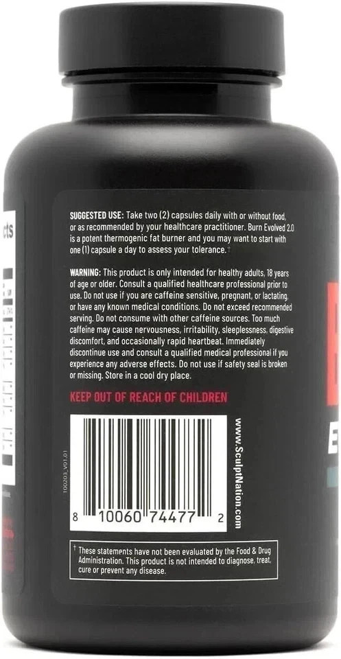 Sculptnation Fat Burn Evolved Thermogenic Burner Weight Loss -Sealed / Pack of 5