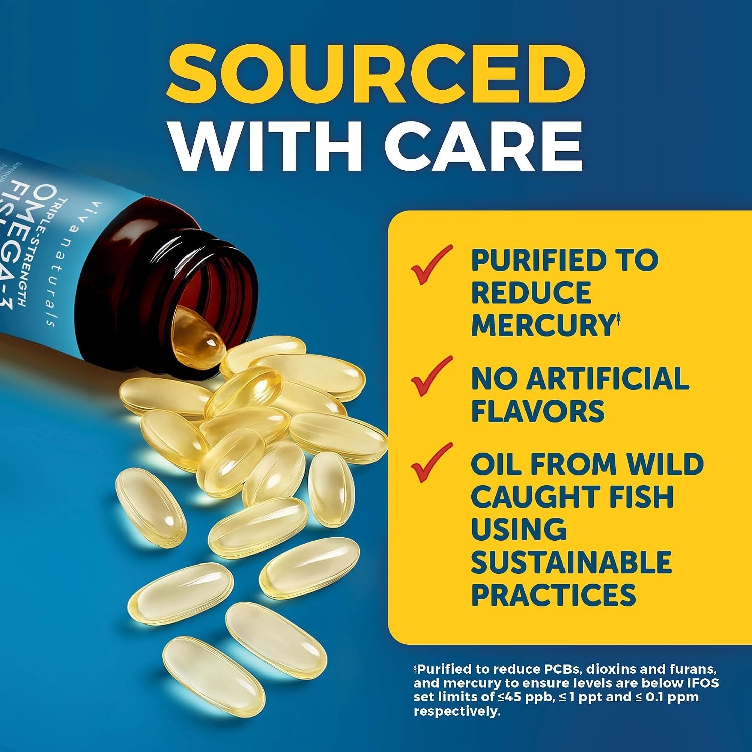 Triple Strength Pure Omega-3 Fish Oil, 2500 mg for Heart & Brain Health, 90 S…