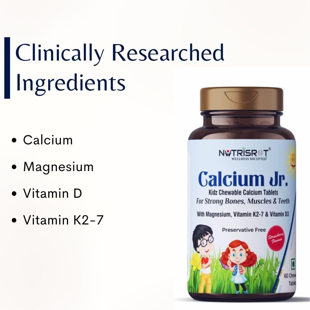 NUTR.ISROT Calcium Jr Kids Chewable D3 K2-7 60 Strawberry
