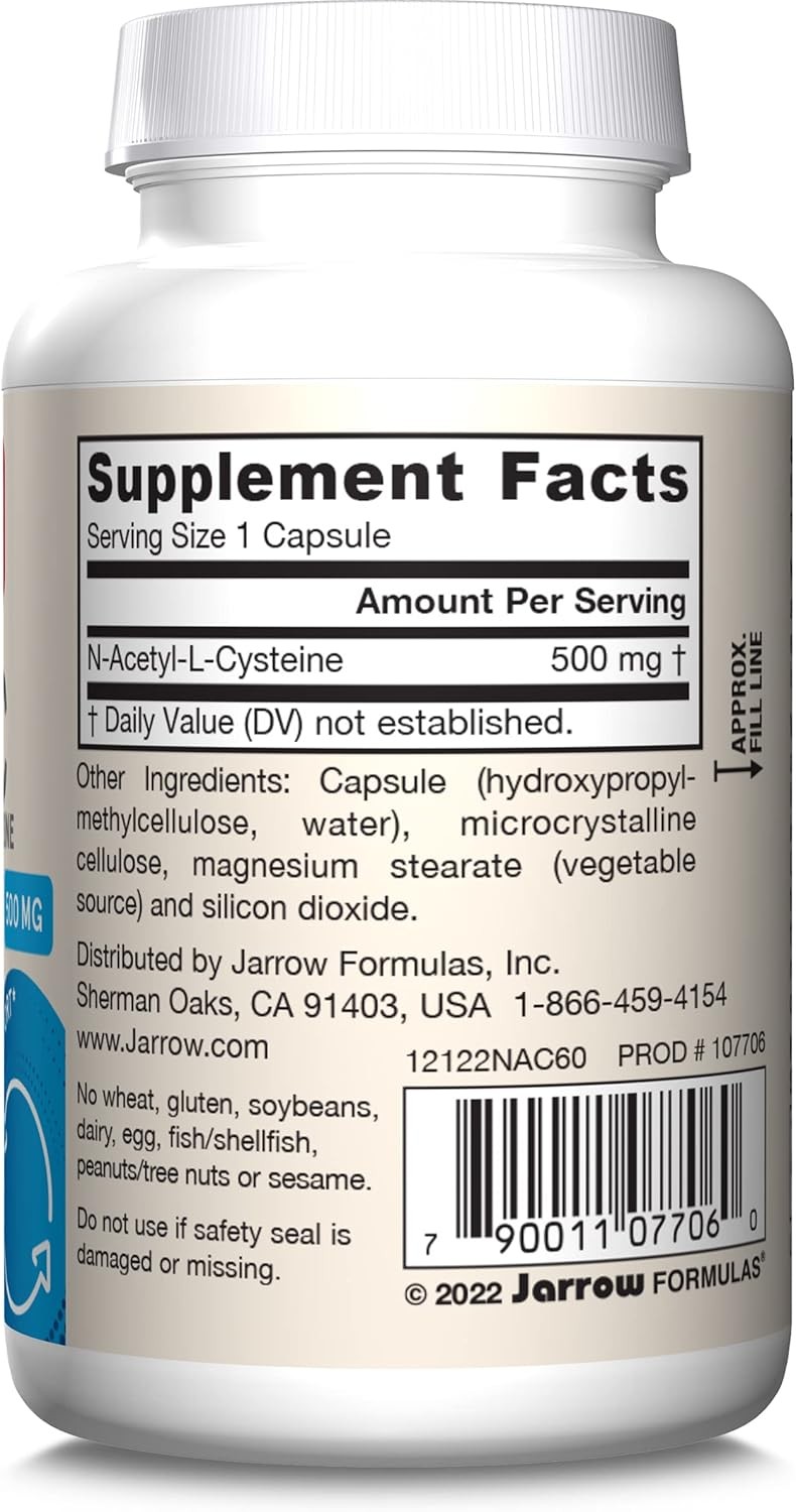 Jarrow Formulas® N-A-C 500 mg, Dietary Supplement, Antioxidant Support for Liver