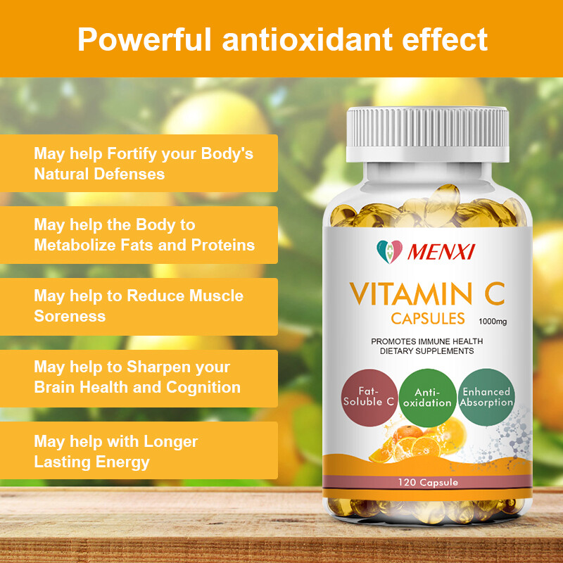 1000mg Vitamin C Anti-Aging Whitening & Sunscreen,Anti-oxidation,Heal Wounds 120