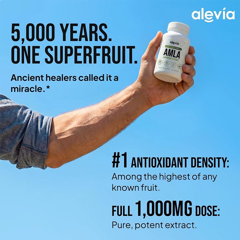 3X Alevia Organic Amla Capsules 1000mg Indian Gooseberry Antioxidant Supple 60c