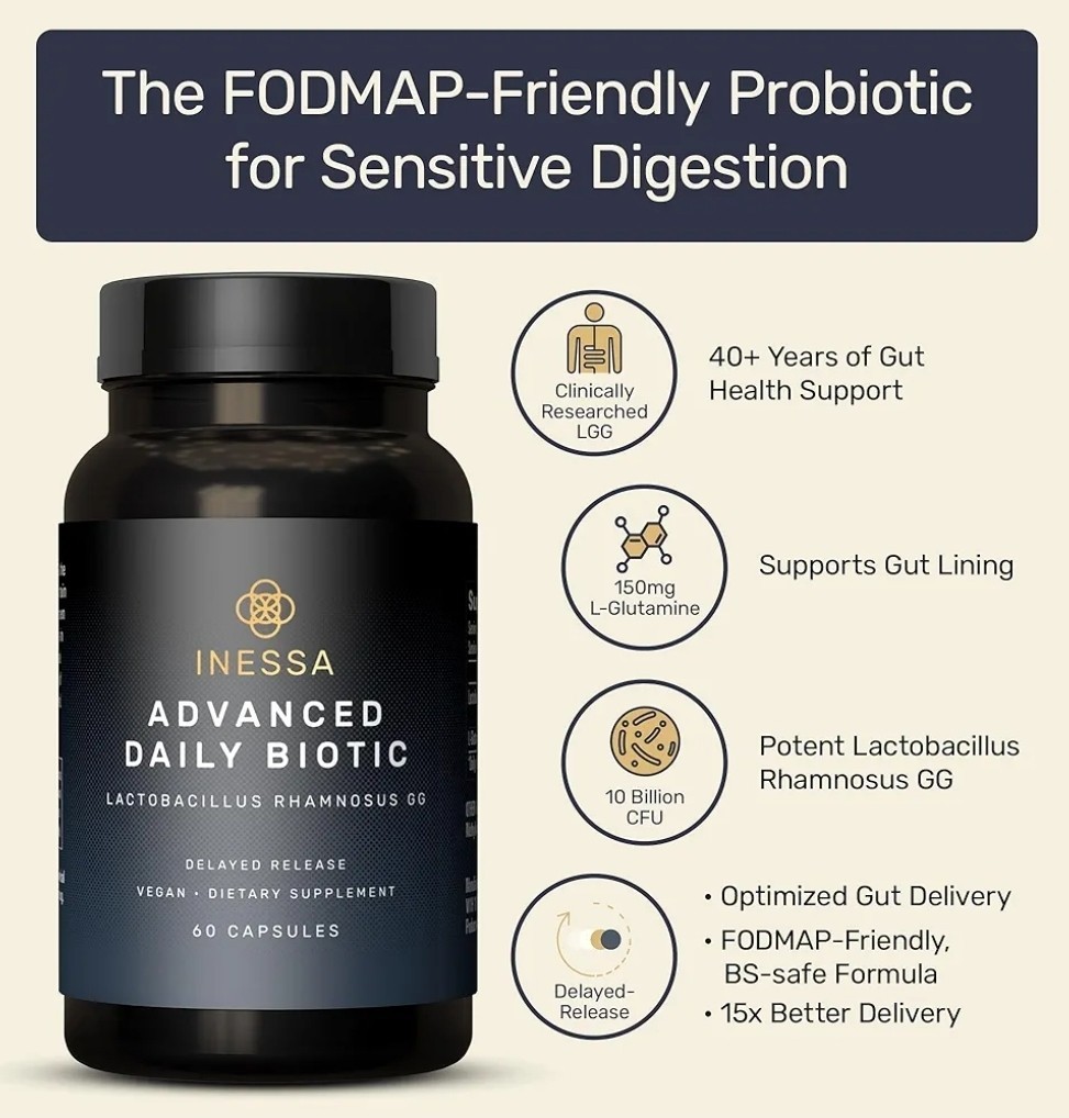 2X Inessa Advanced Daily Biotic Probiotic 10 Billion CFU 60 Vegan Caps Exp 3/28