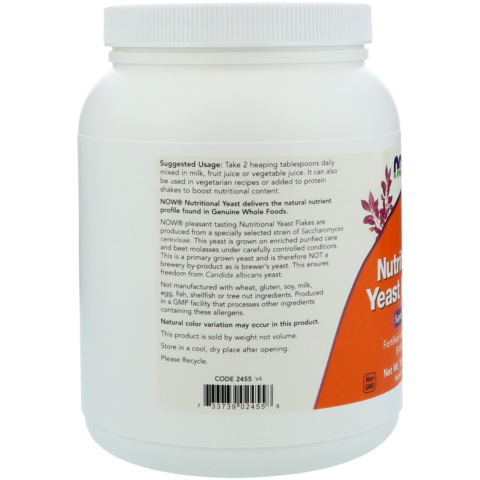 Now Foods Nutritional Yeast Flakes 10 oz 284 g GMP Quality Assured, Kosher,