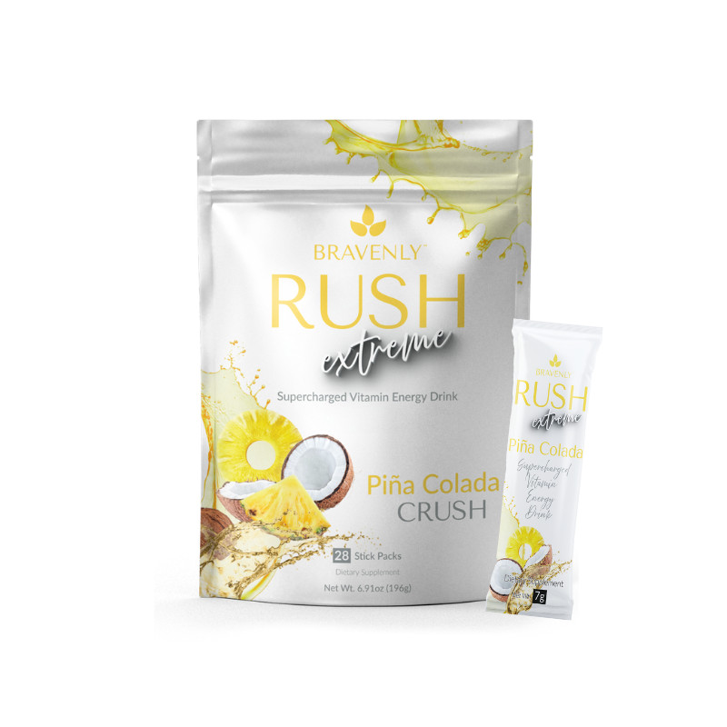 Bravenly Global Piña Colada Rush Extreme-28 Servings NEW Sticks