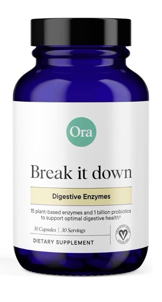 Ora Break It Down Digestive Enzymes Gut Health Bloating Gas Relief 30 Capsules