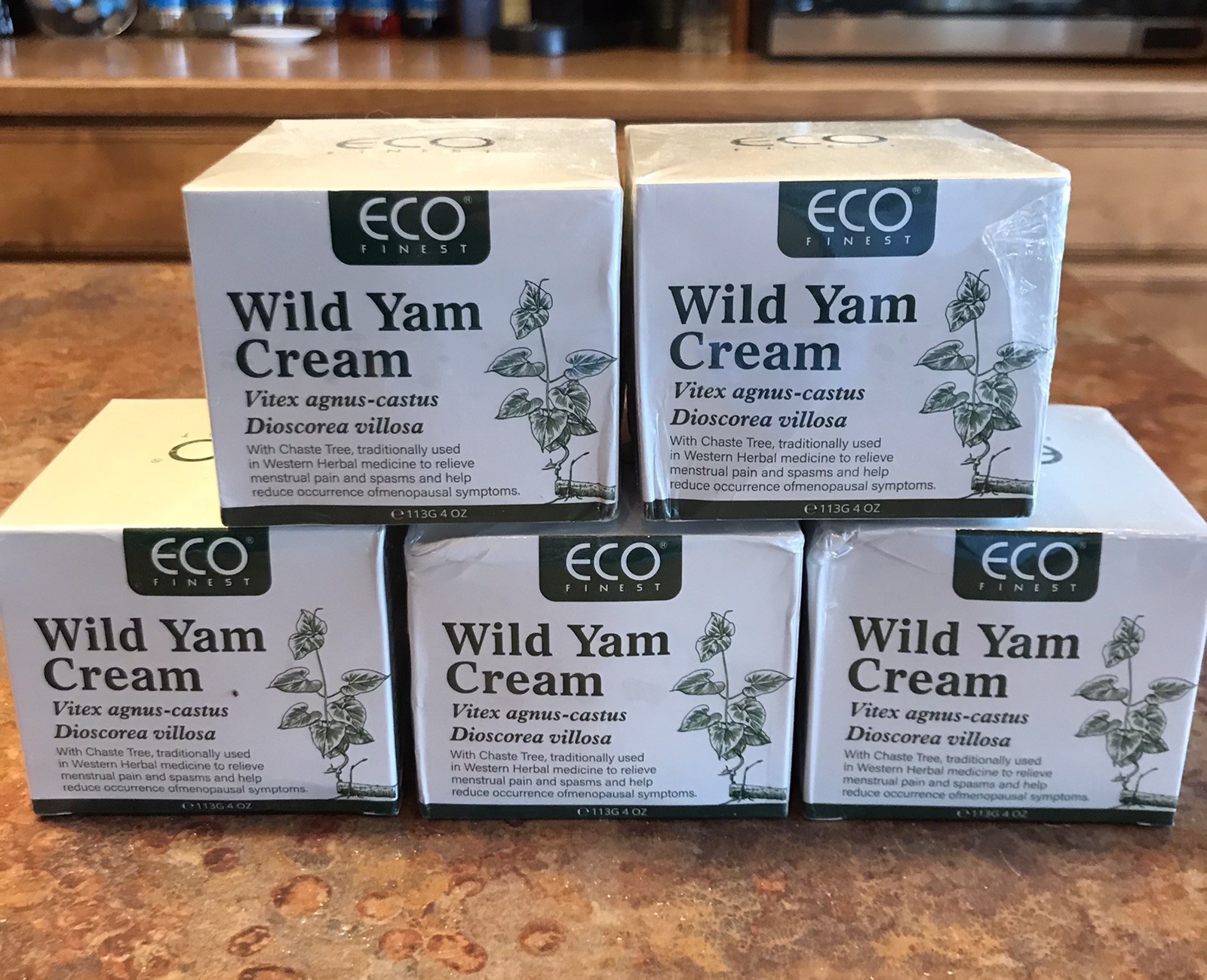 Lot of 5 Eco Finest Wild Yam Cream for Hormone Balance Menopause Hot Flash 20 oz