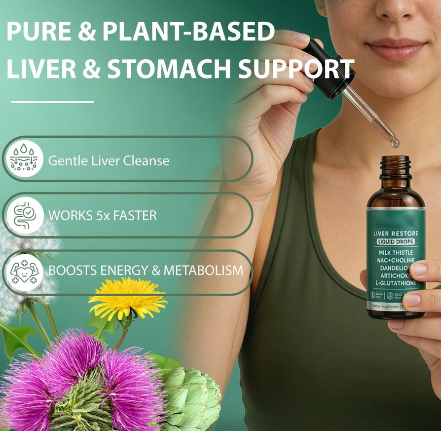 Support Supplement Purelia Liver Restore Drops Complete Liver Detox 60ml