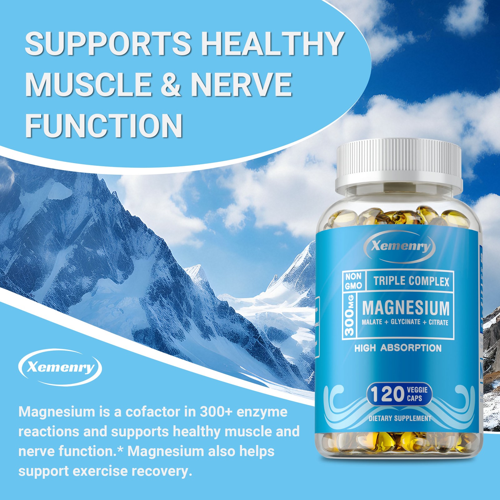 Triple Magnesium Complex -Magnesium Malate,Glycinate,Citrate,Sleep,Stress Relief