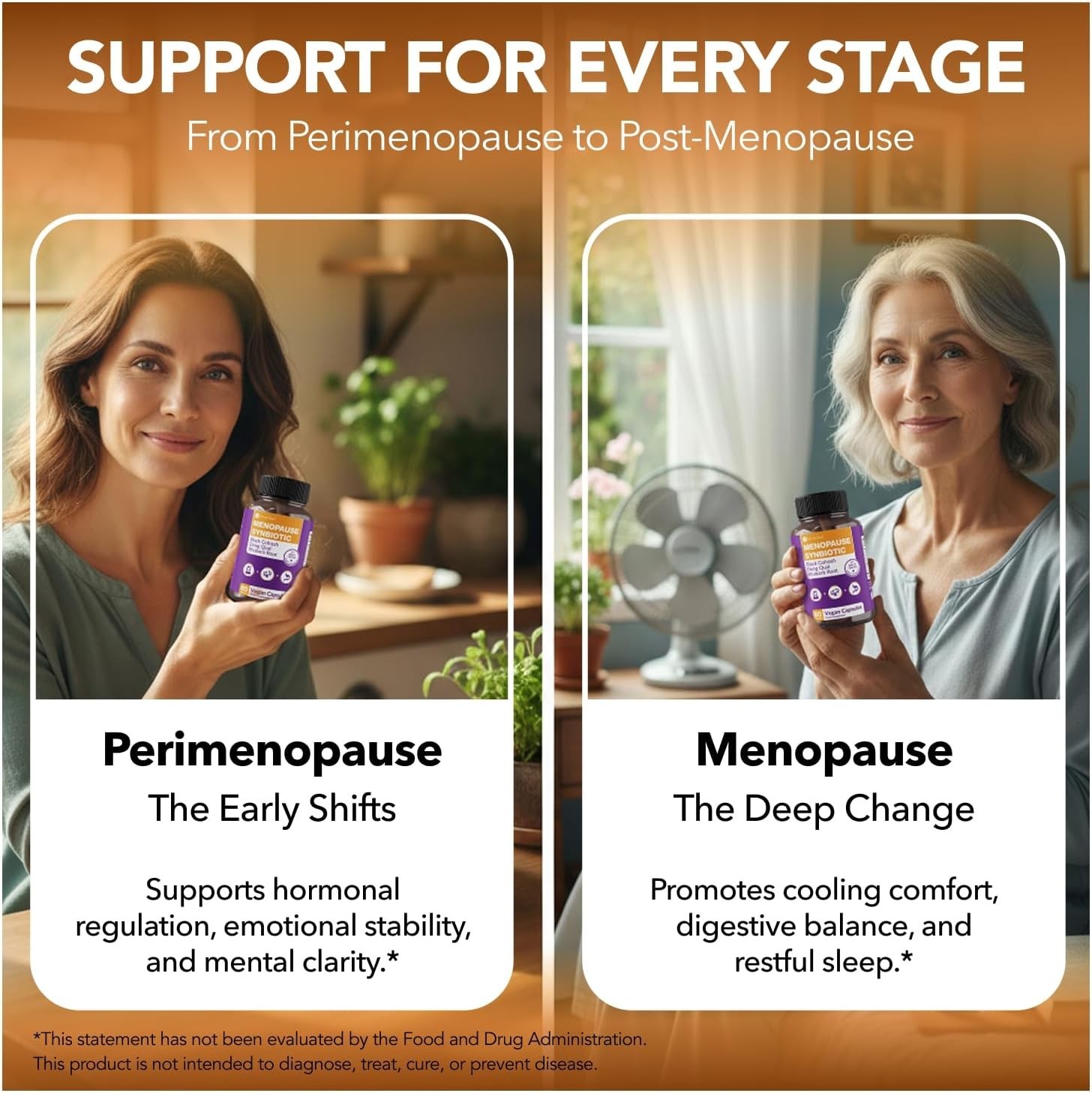 Menopause Support Supplement for Women Synbiotic with Black Cohosh, Dong Quai